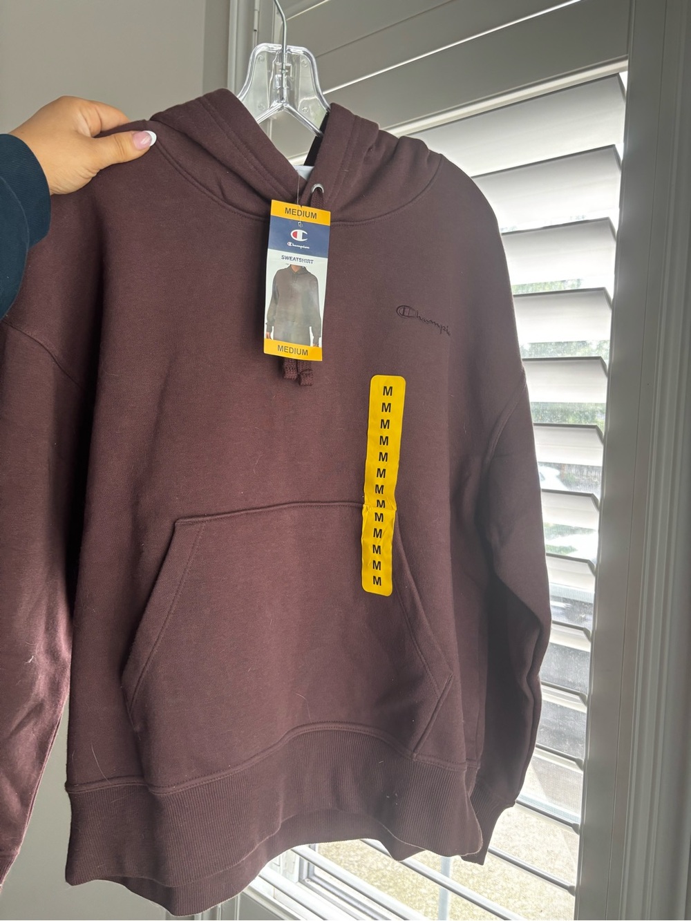 Champion Womens Brown Hoodie Sweatshirt - Medium